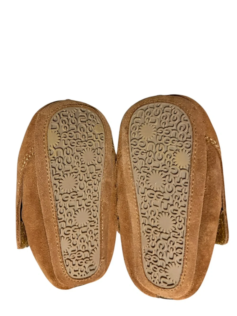UGG Baby Tasman Slippers Chestnut Suede Shearling Size 4/5 Infant